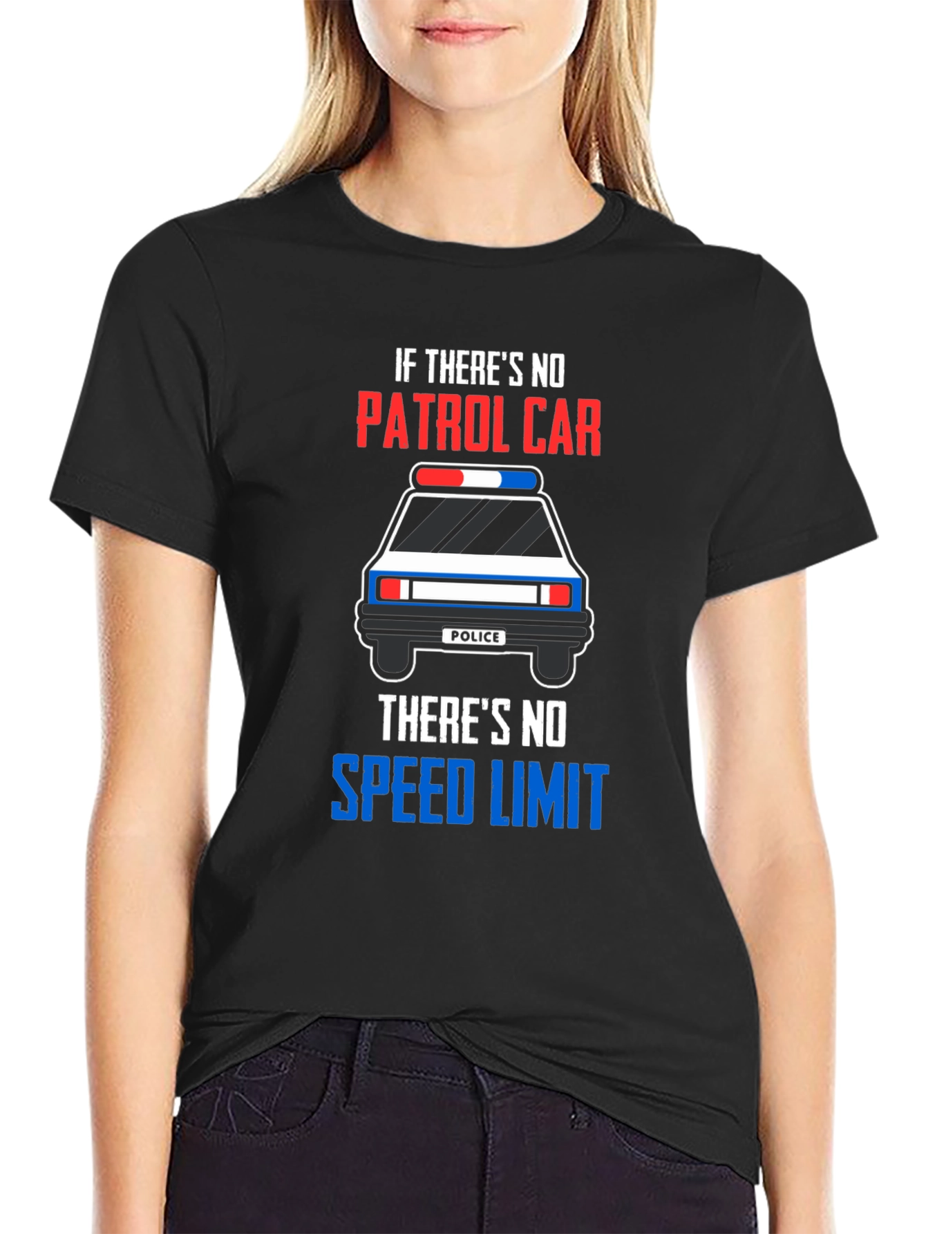 Funny Police Car T-Shirt: No Speed Limit