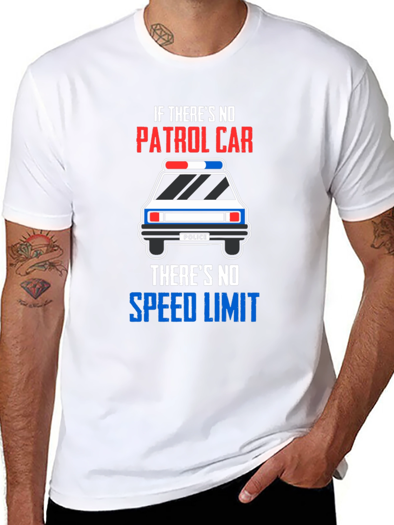 Funny Police Car T-Shirt: No Speed Limit