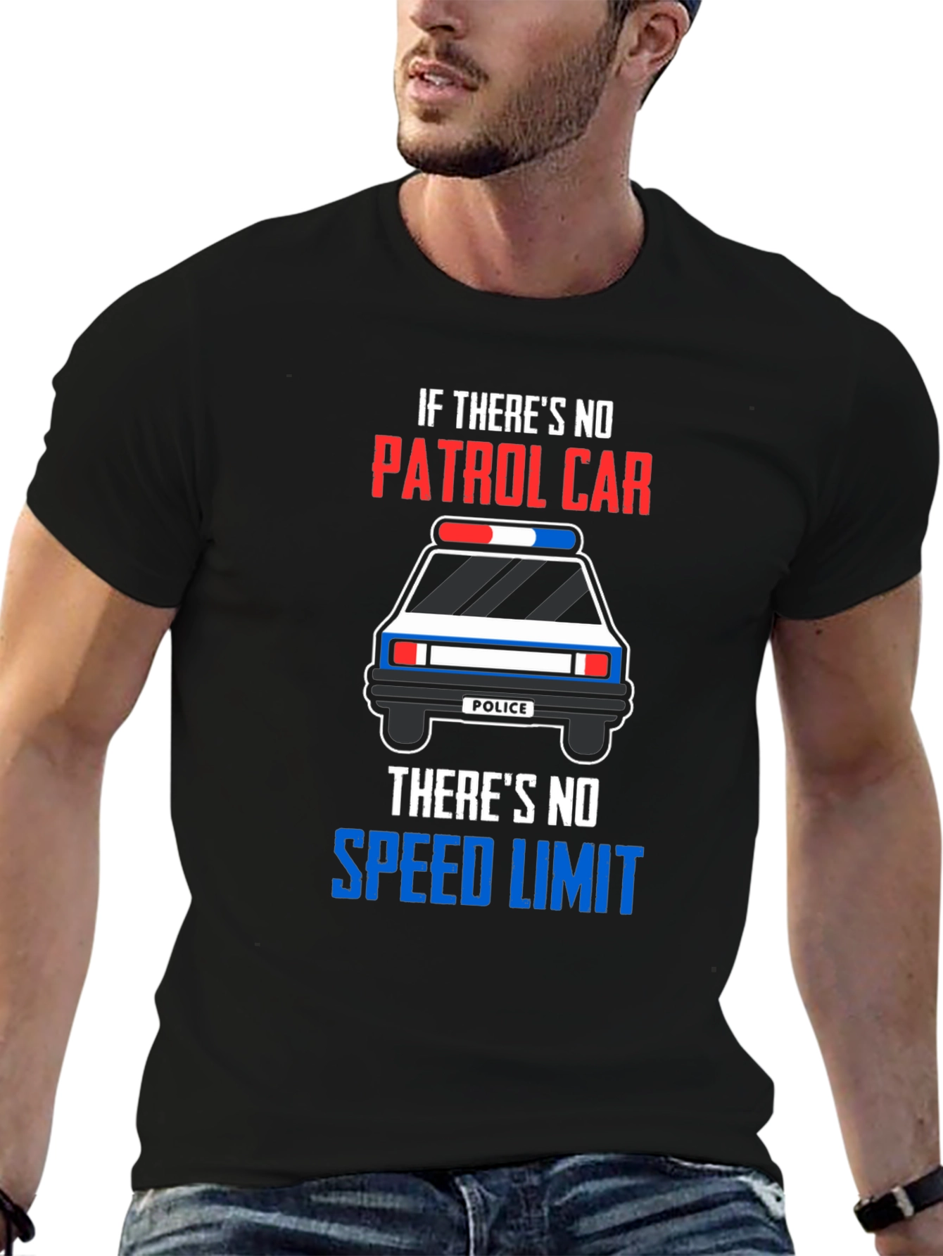 Funny Police Car T-Shirt: No Speed Limit