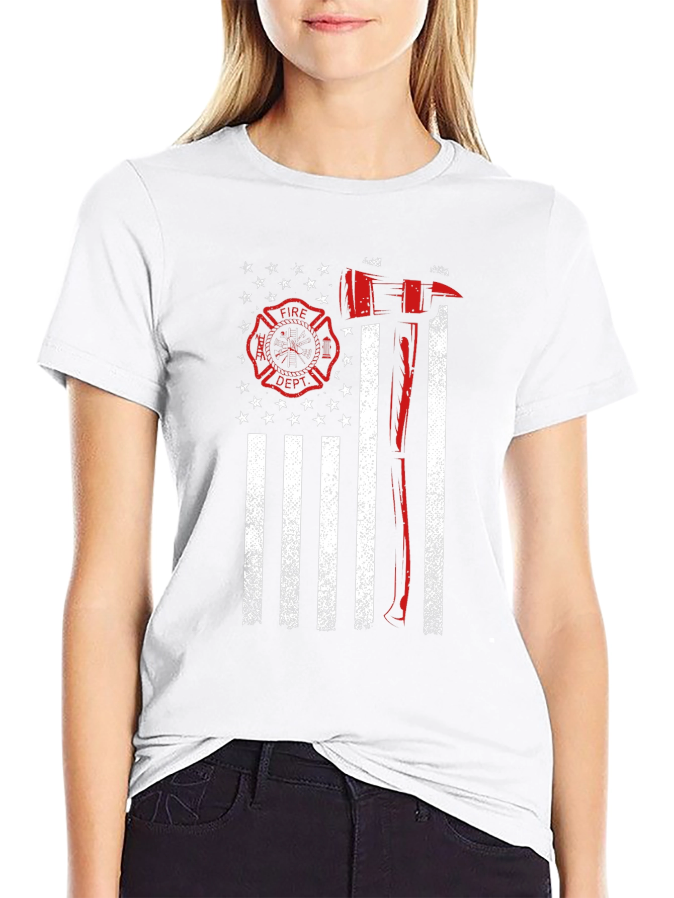 Firefighter American Flag T-Shirt