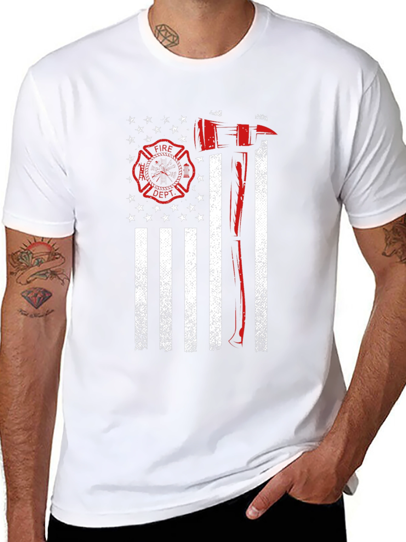 Firefighter American Flag T-Shirt