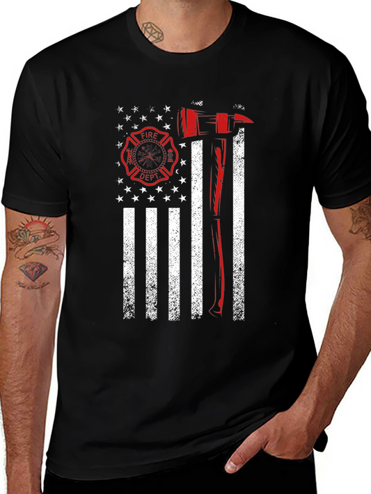 Firefighter American Flag T-Shirt