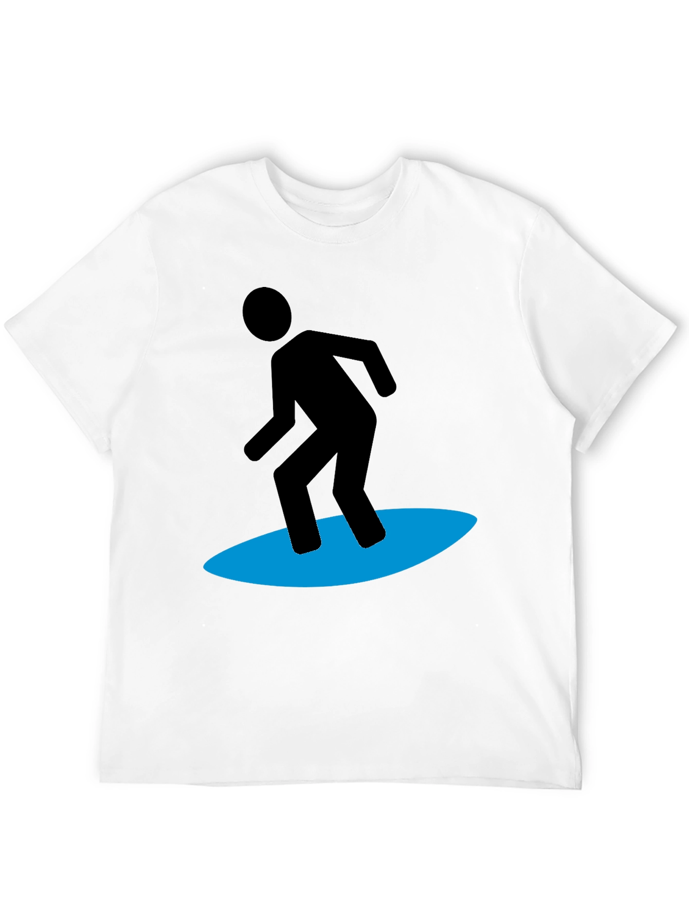 Surfing Silhouette Graphic Tee - Black Cotton Blend