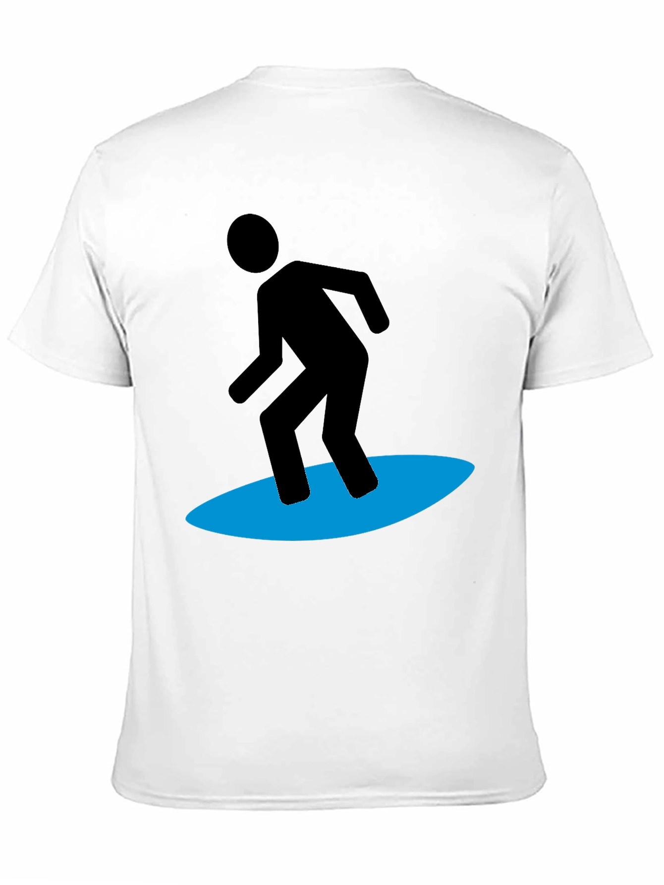 Surfing Silhouette Graphic Tee - Black Cotton Blend