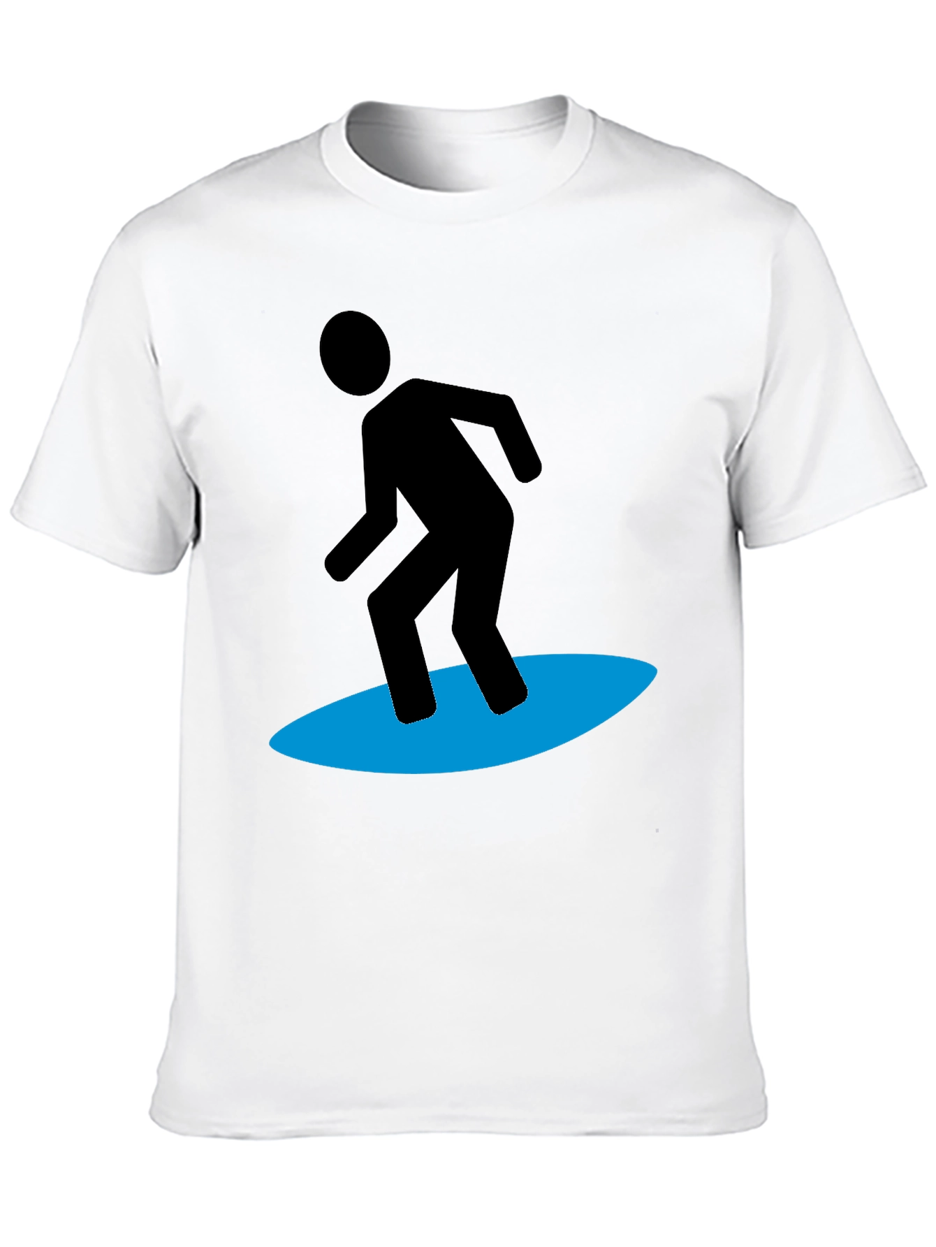 Surfing Silhouette Graphic Tee - Black Cotton Blend