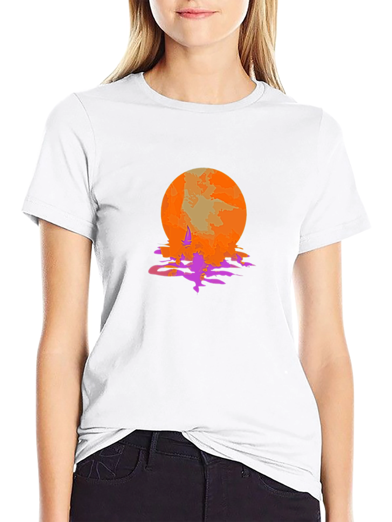 Sunset Sailing Graphic Tee - Retro Style