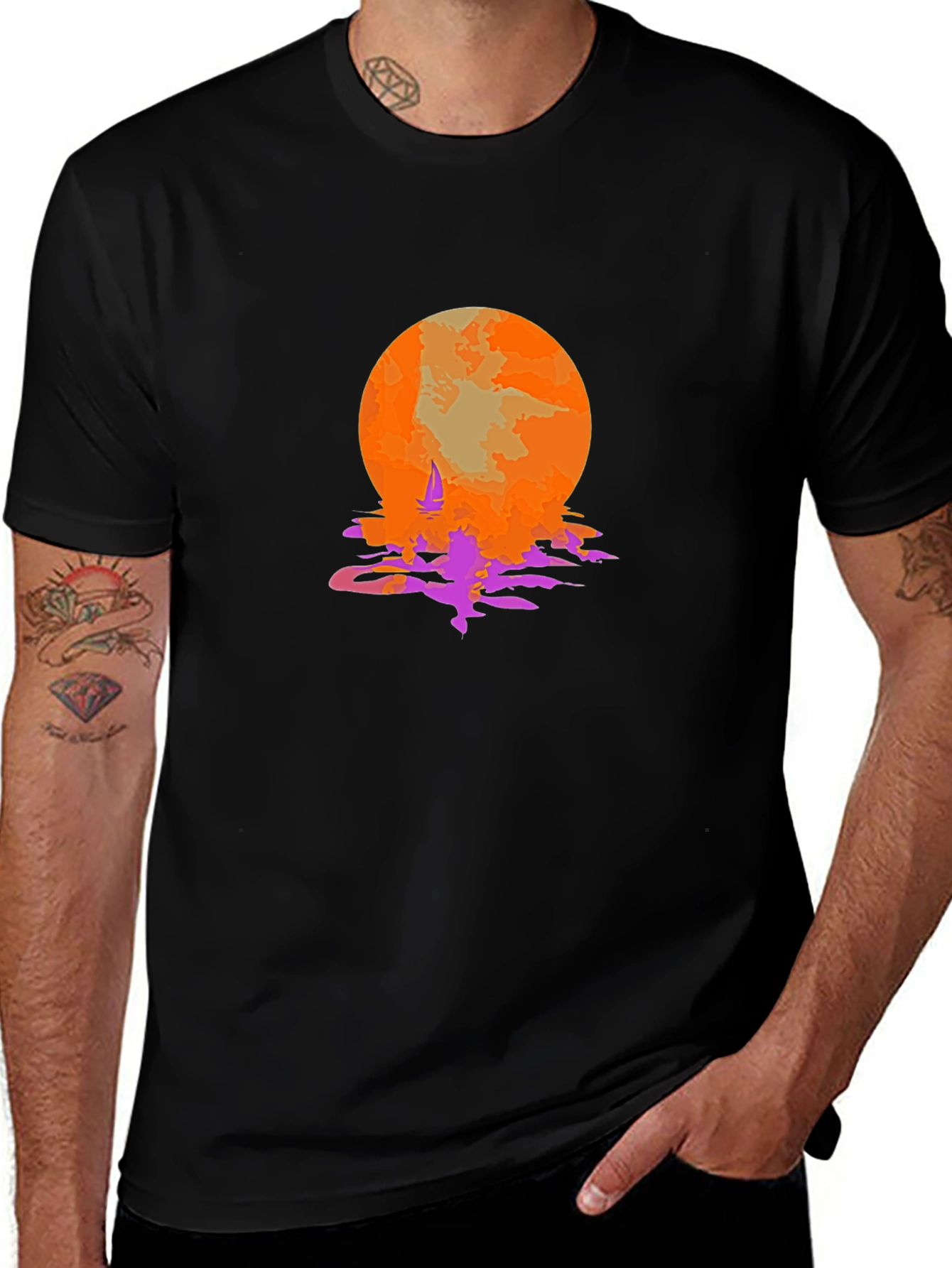 Sunset Sailing Graphic Tee - Retro Style