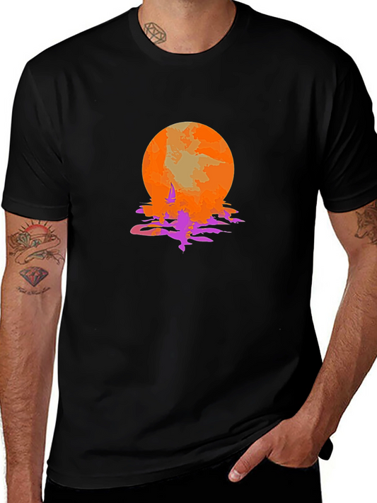 Sunset Sailing Graphic Tee - Retro Style