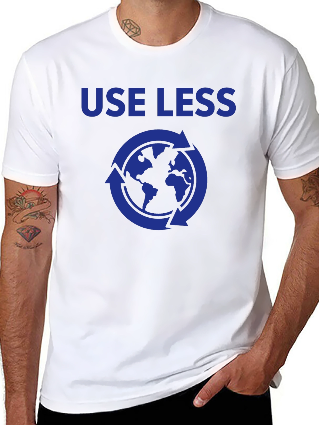 Use Less Recycle Earth T-Shirt - Eco-Friendly Design