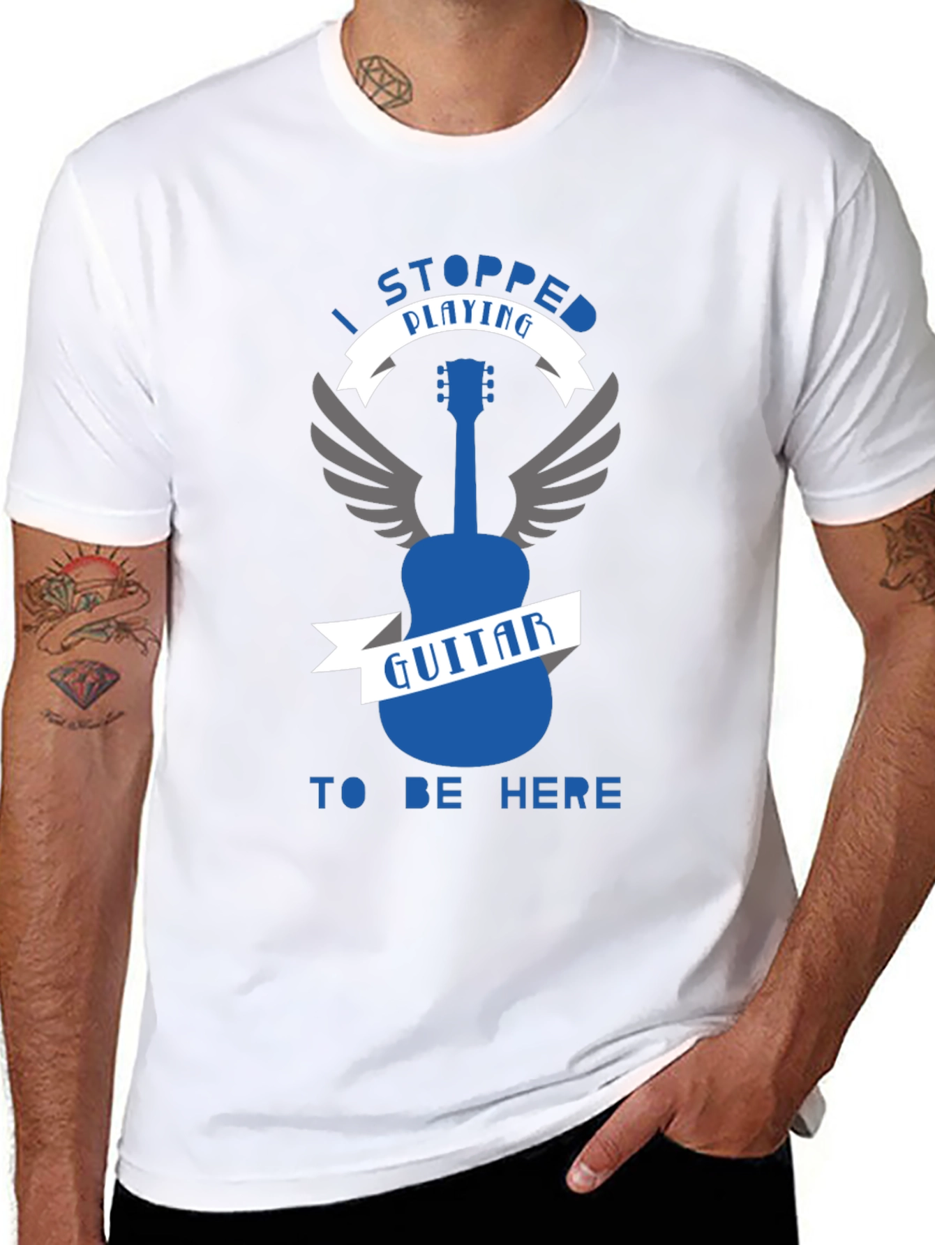 I Stopped Playing Guitar T-Shirt - Funny Musician Tee