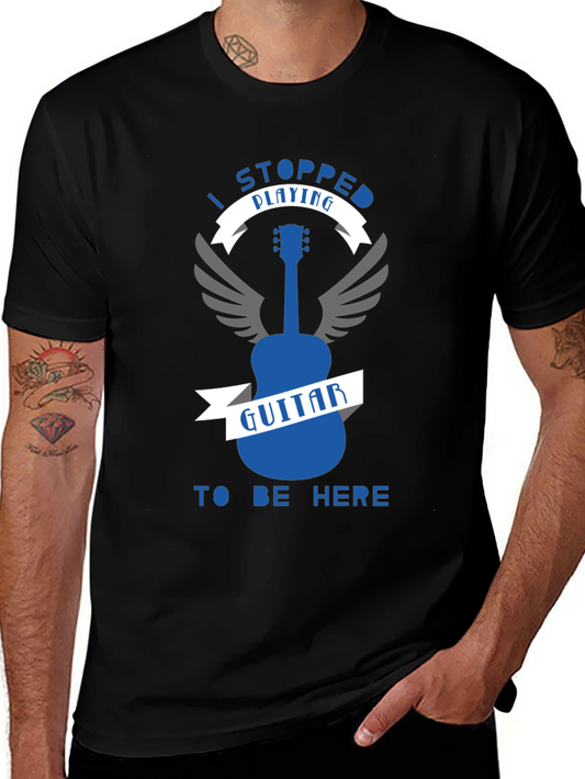 I Stopped Playing Guitar T-Shirt - Funny Musician Tee