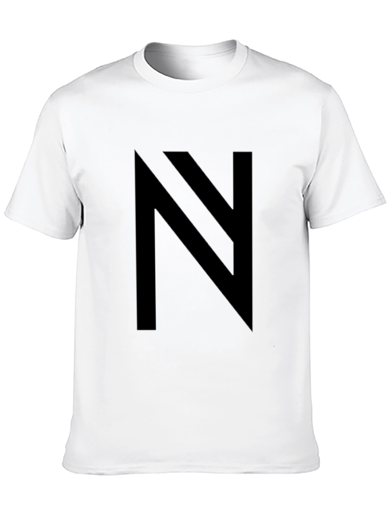 Black T-Shirt with Bold Letter N Design
