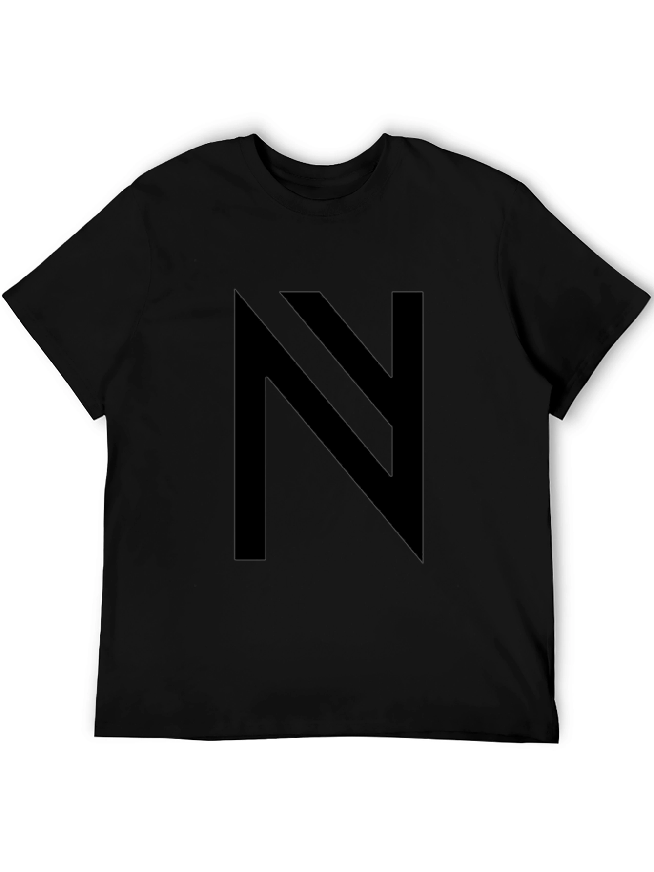 Black T-Shirt with Bold Letter N Design