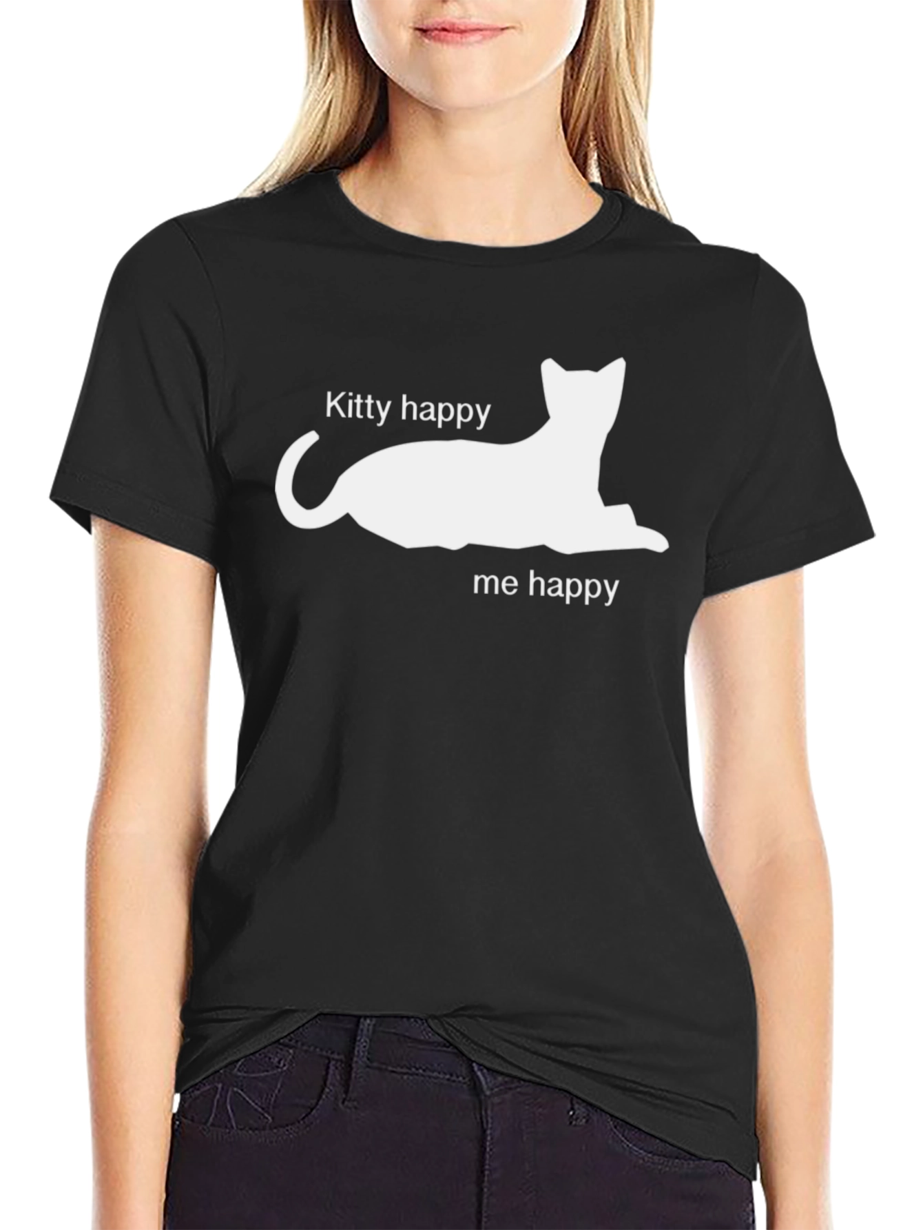 Kitty Happy Me Happy Graphic Tee