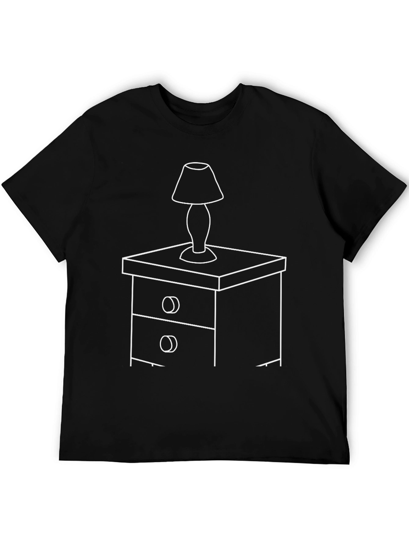 Nightstand Lamp Graphic Tee - Black Cotton Comfort