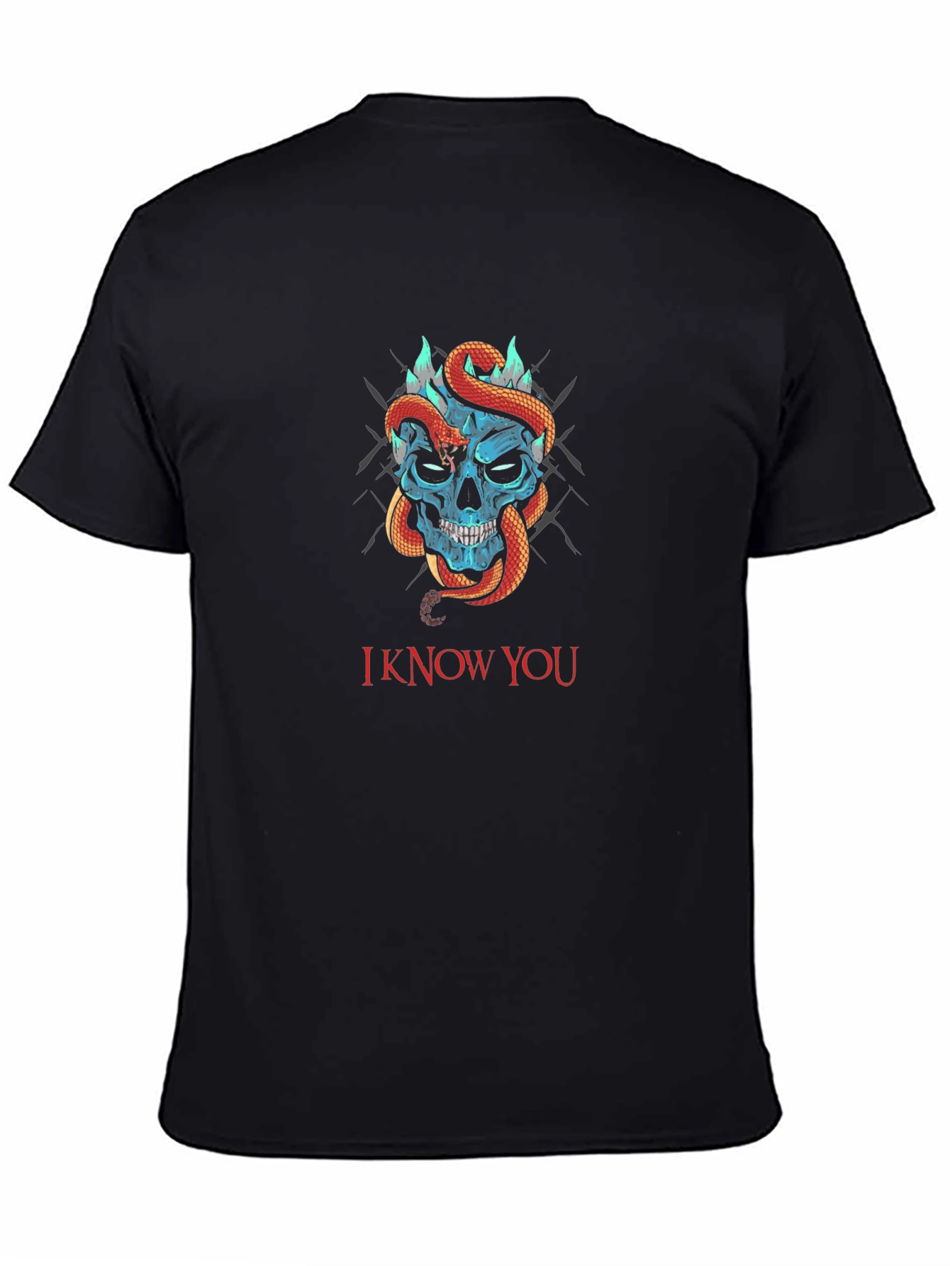 Skull and Snake Graphic Tee - I Know You