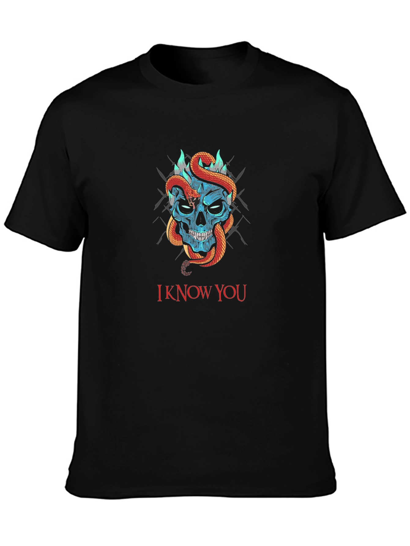 Skull and Snake Graphic Tee - I Know You