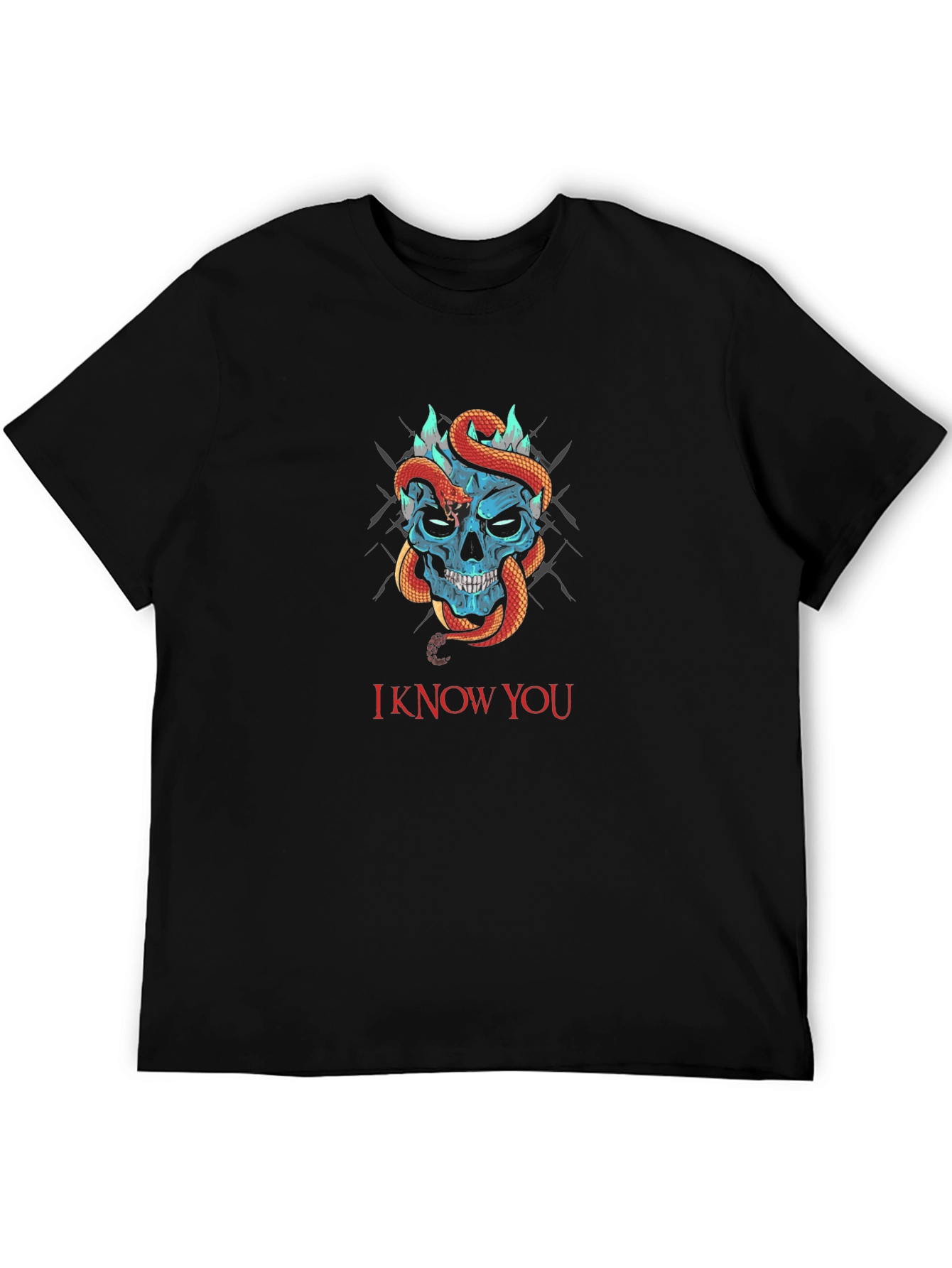 Skull and Snake Graphic Tee - I Know You