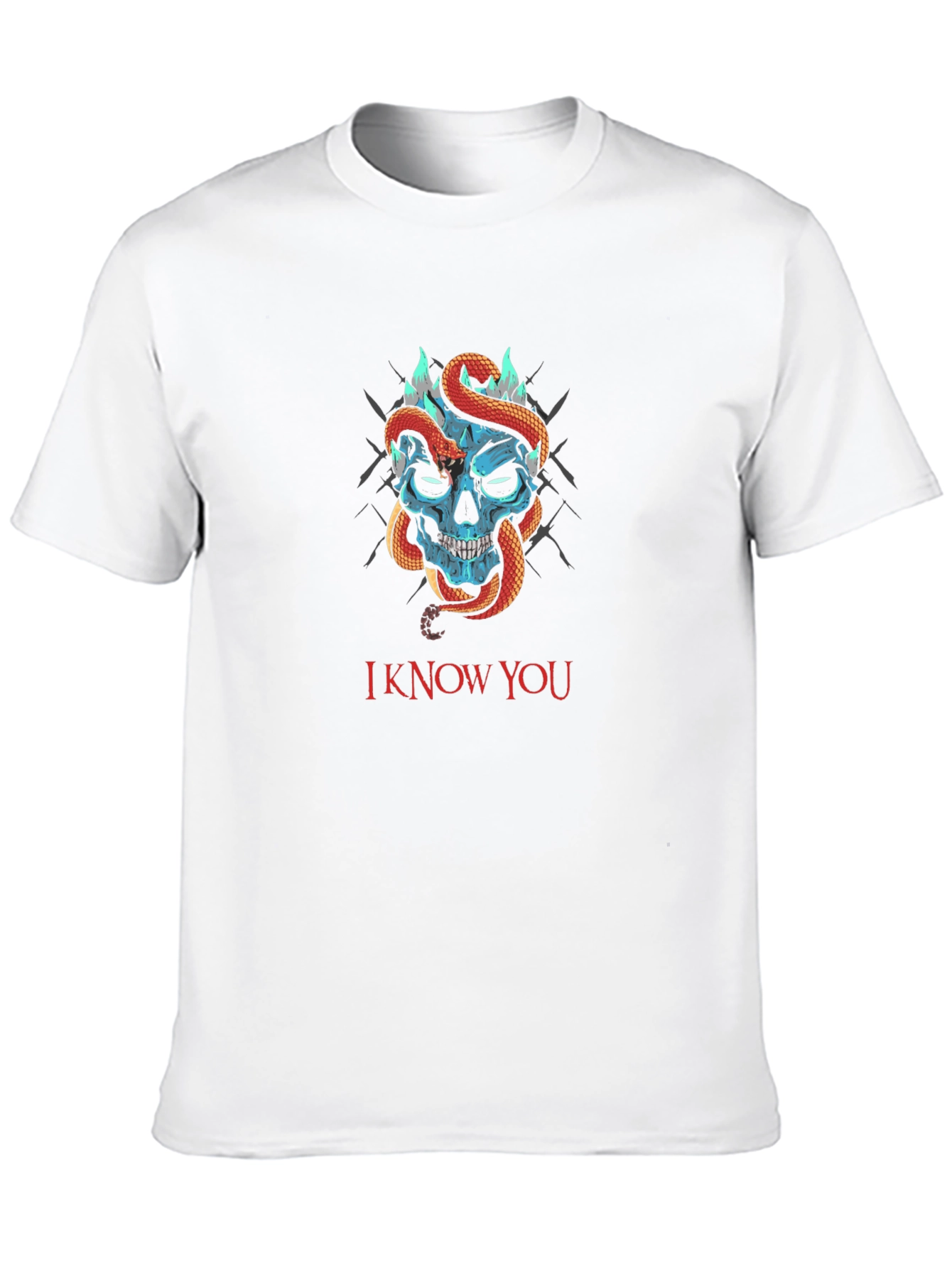Skull and Snake Graphic Tee - I Know You