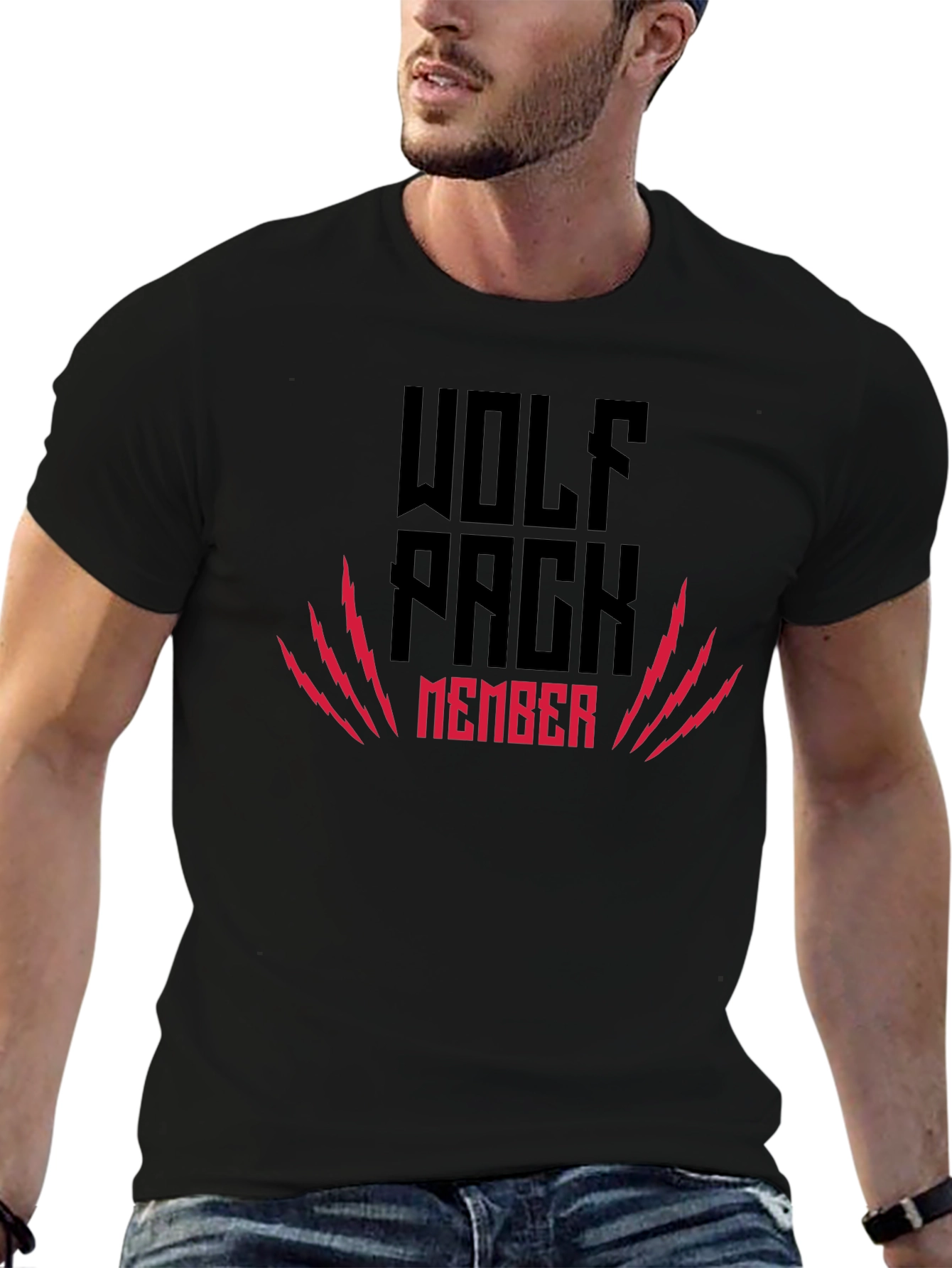 Wolf Pack Member Graphic Tee - Black