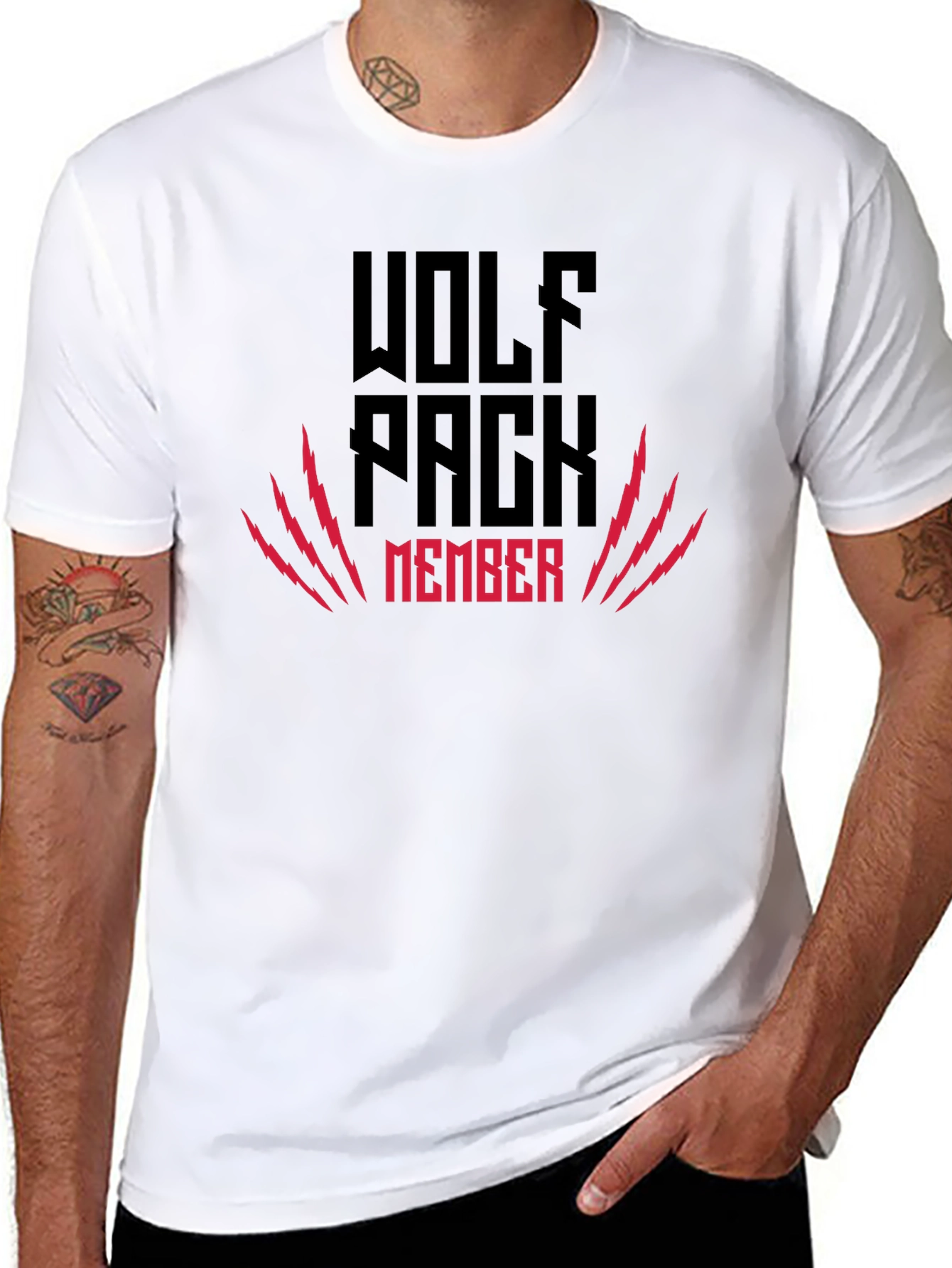 Wolf Pack Member Graphic Tee - Black