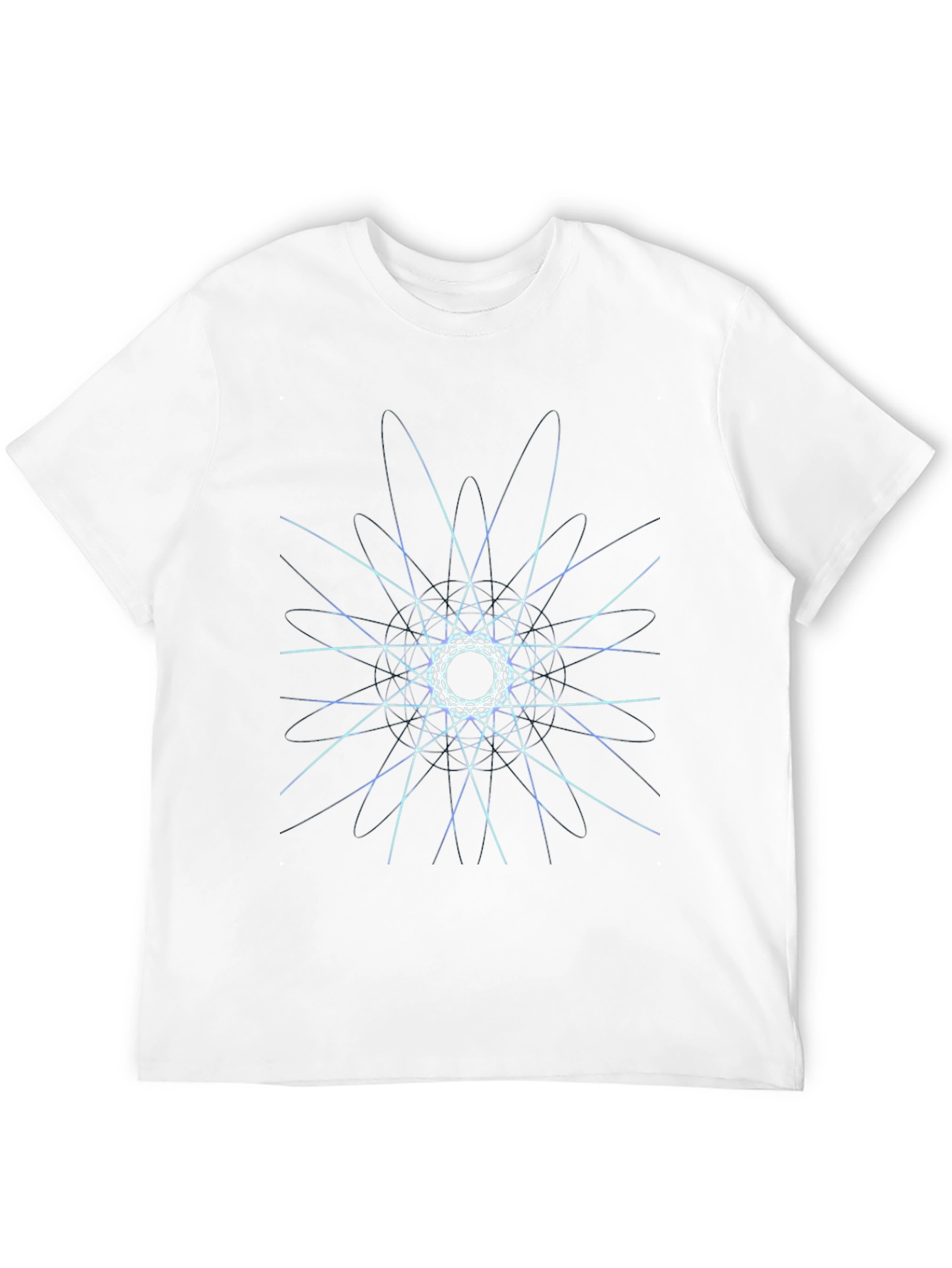 Geometric Graphic Print Black T-Shirt