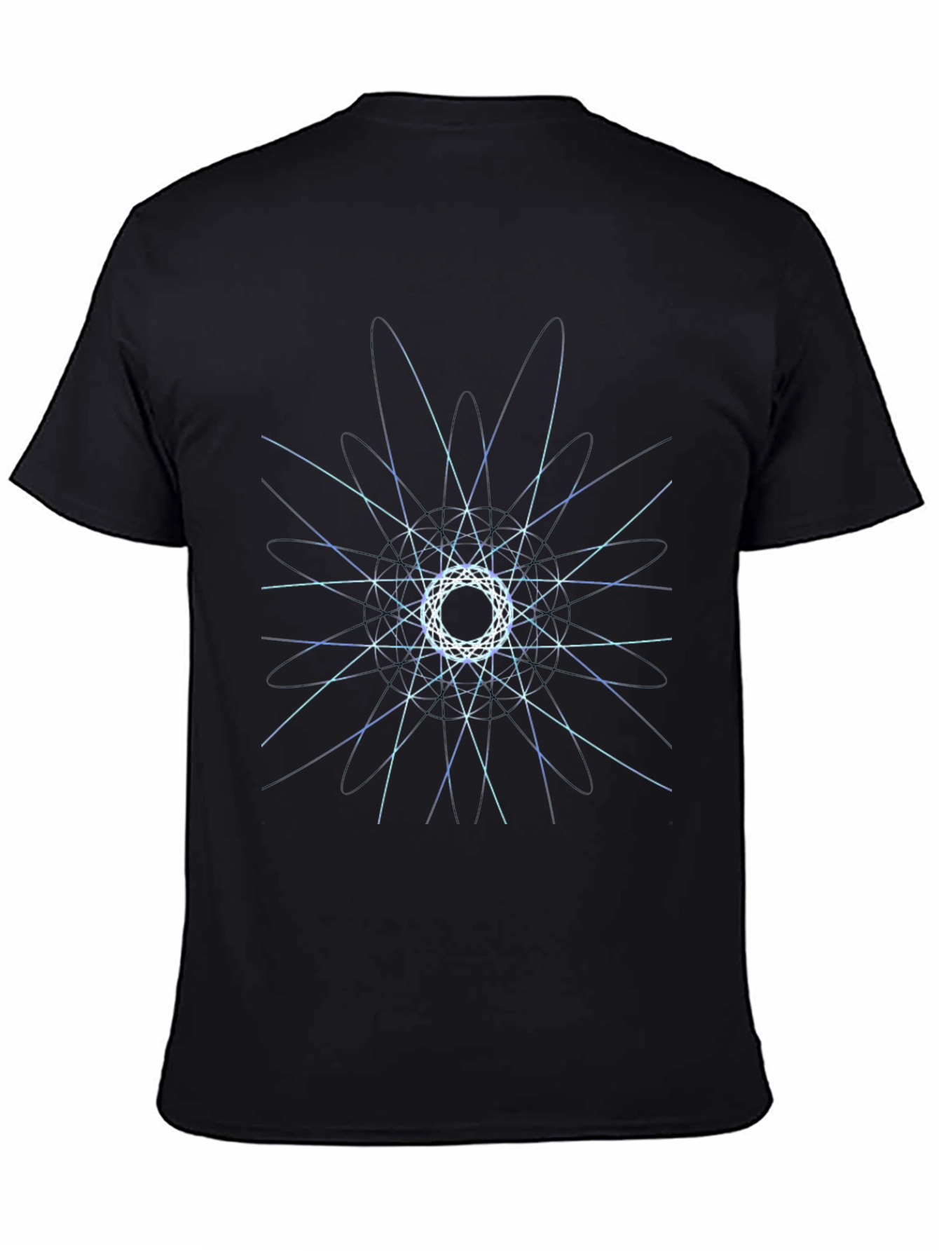 Geometric Graphic Print Black T-Shirt