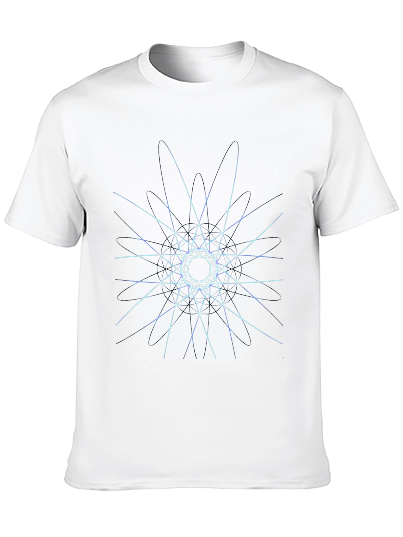 Geometric Graphic Print Black T-Shirt