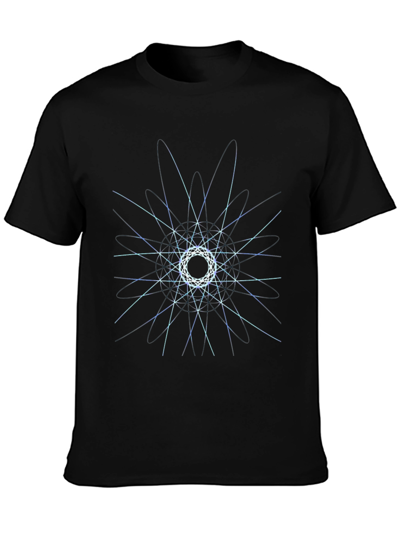 Geometric Graphic Print Black T-Shirt