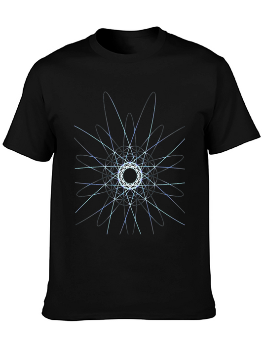 Geometric Graphic Print Black T-Shirt