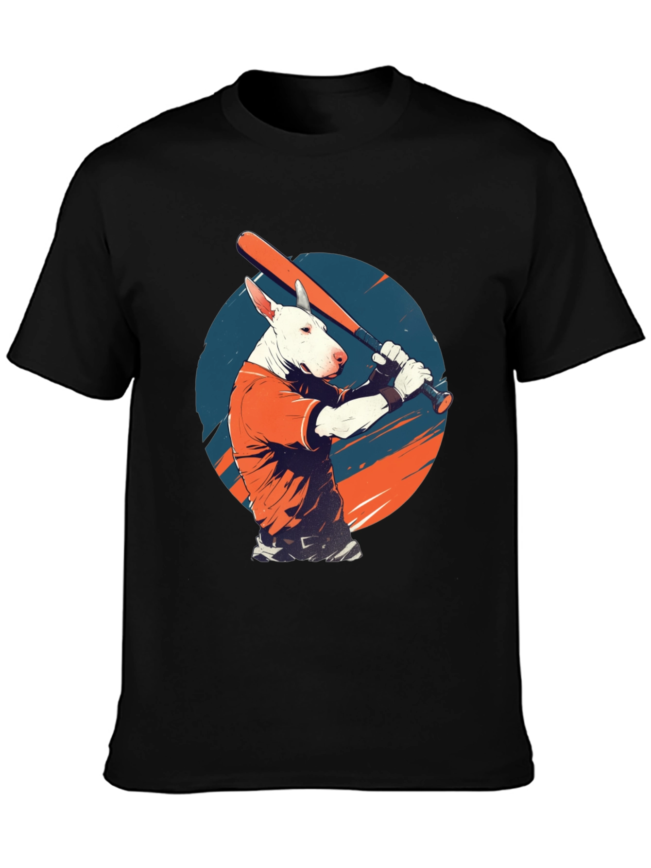 Dog Baseball Player Graphic T-Shirt