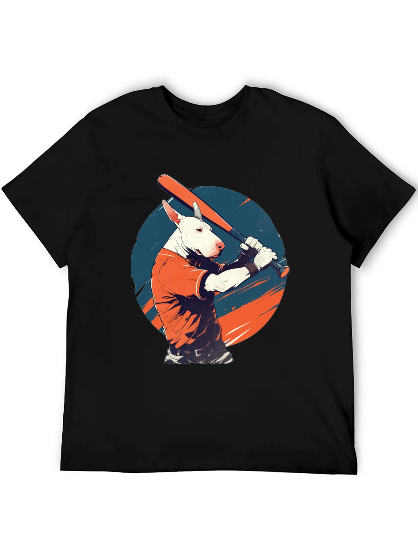Dog Baseball Player Graphic T-Shirt