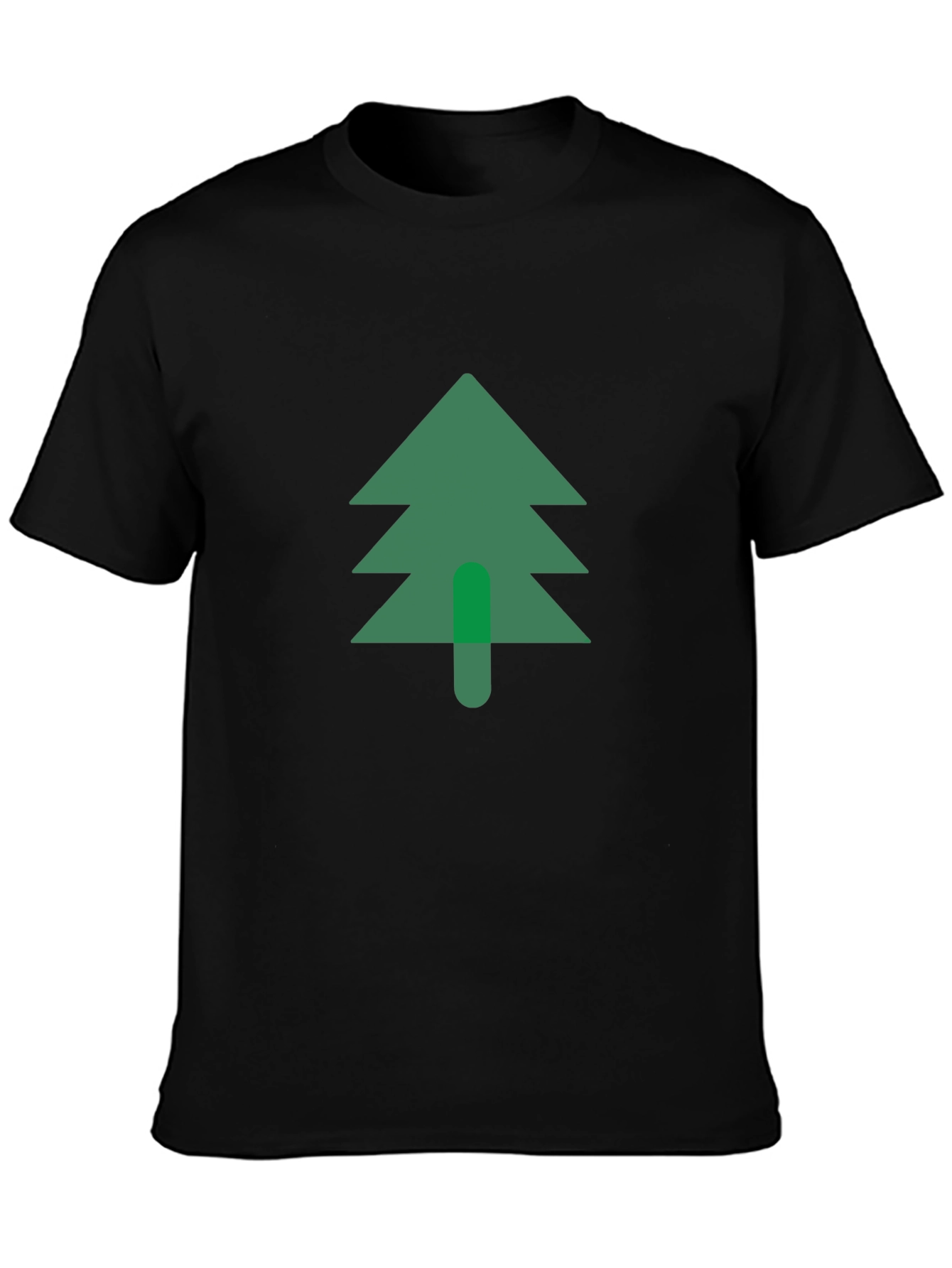 Modern Tree Graphic Tee - Black Cotton Blend