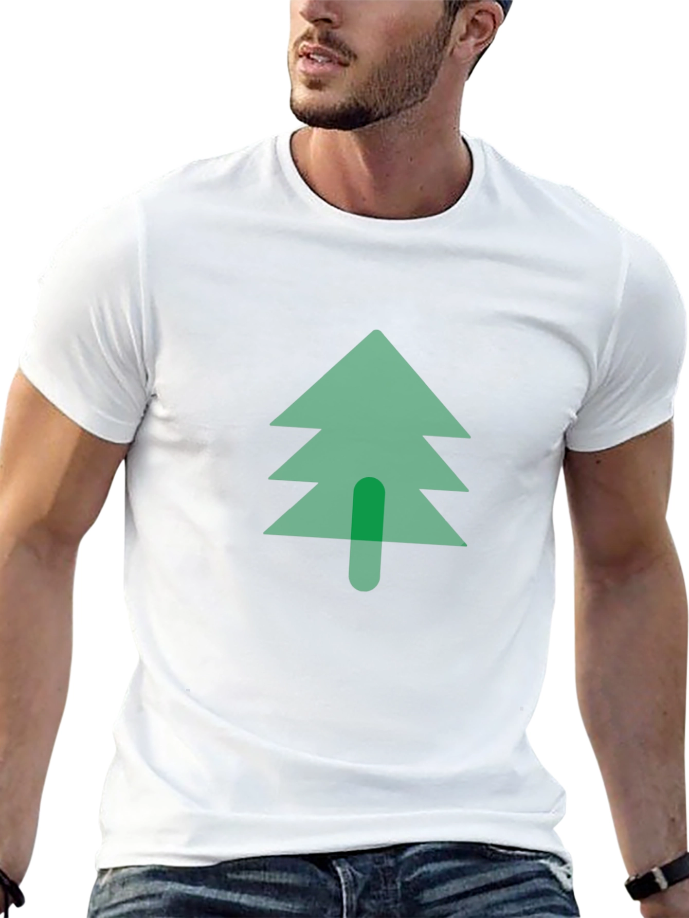 Modern Tree Graphic Tee - Black Cotton Blend