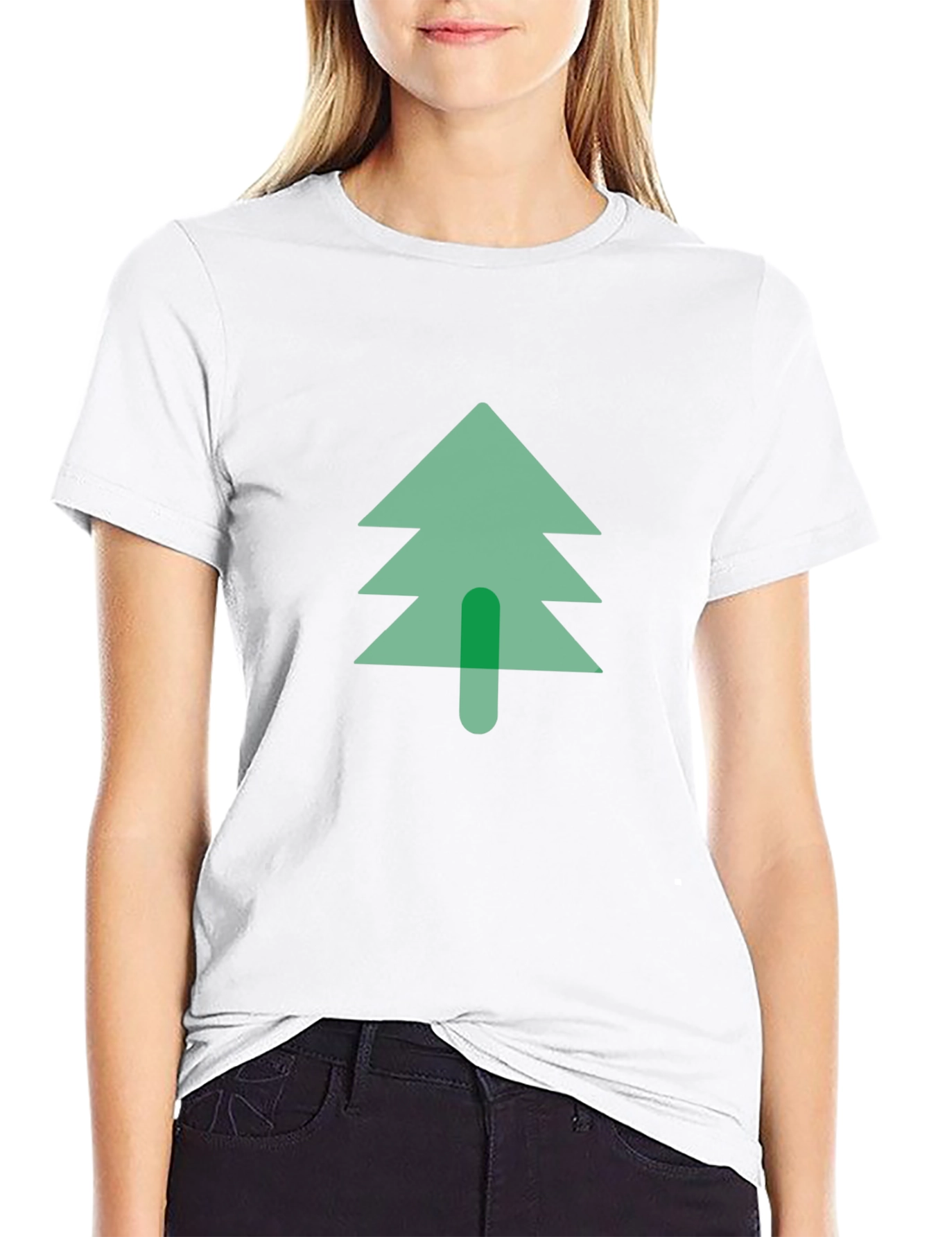Modern Tree Graphic Tee - Black Cotton Blend