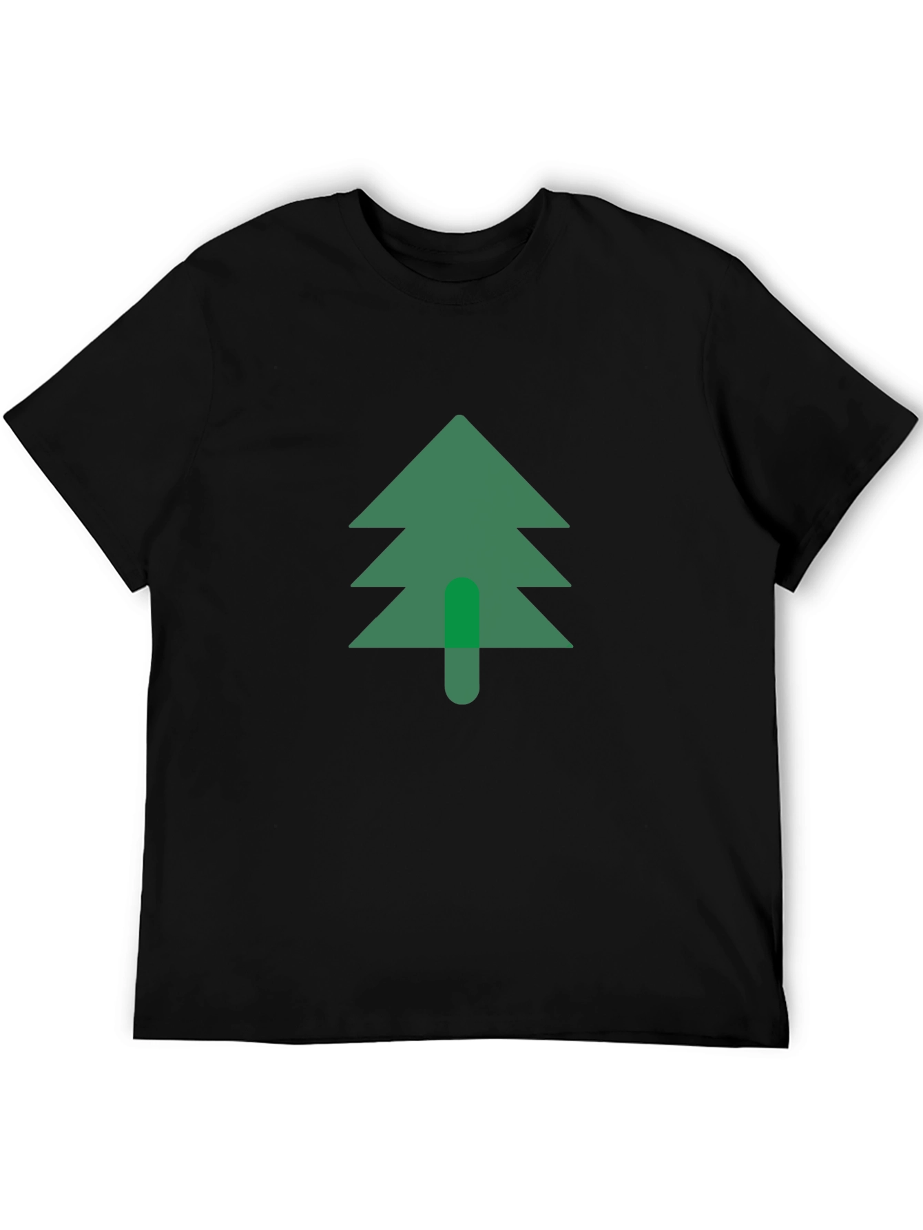 Modern Tree Graphic Tee - Black Cotton Blend