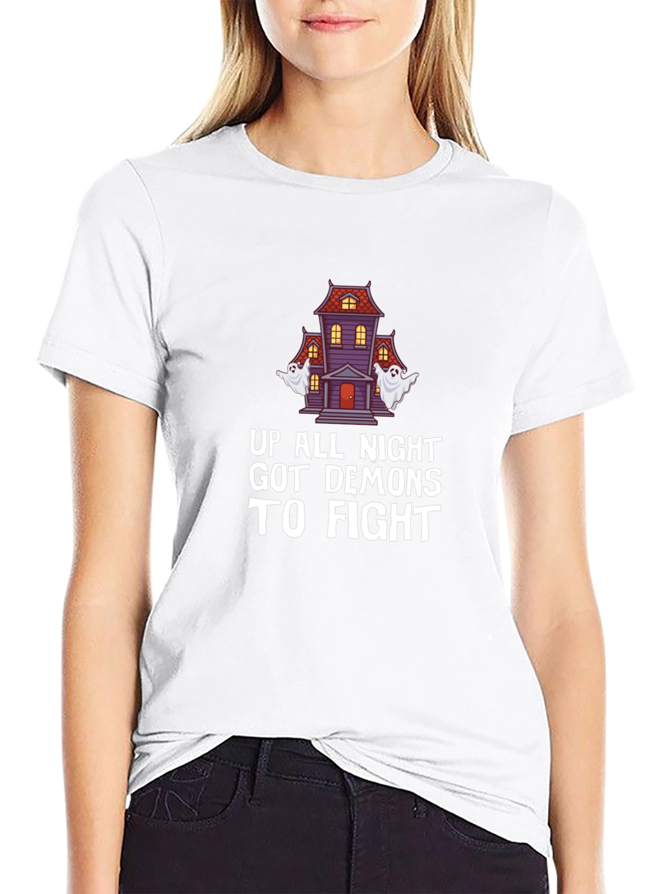 Halloween Up All Night Demons to Fight Graphic T-Shirt