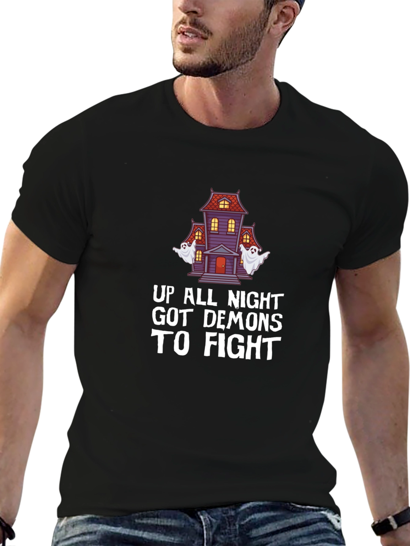 Halloween Up All Night Demons to Fight Graphic T-Shirt