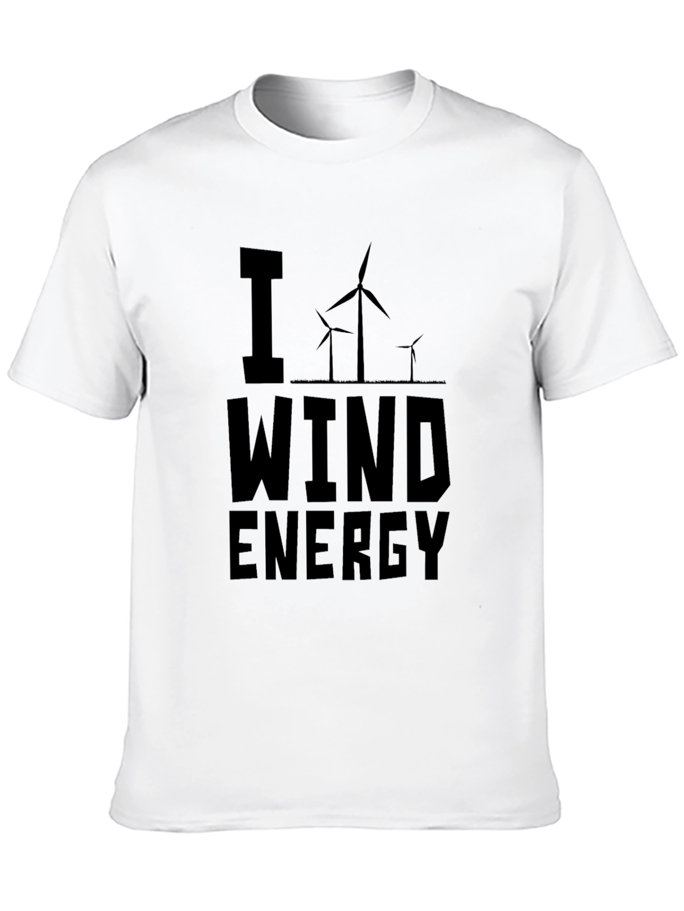 I Love Wind Energy Black Graphic T-Shirt