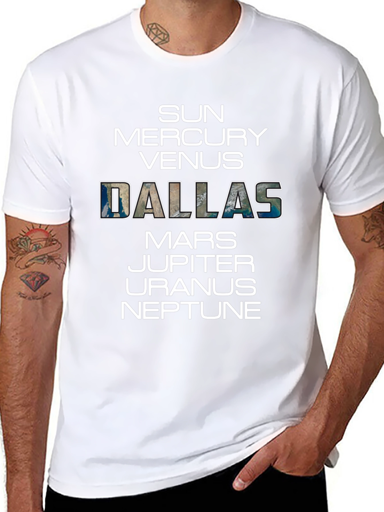 Dallas Planets Graphic T-Shirt - Space City Pride