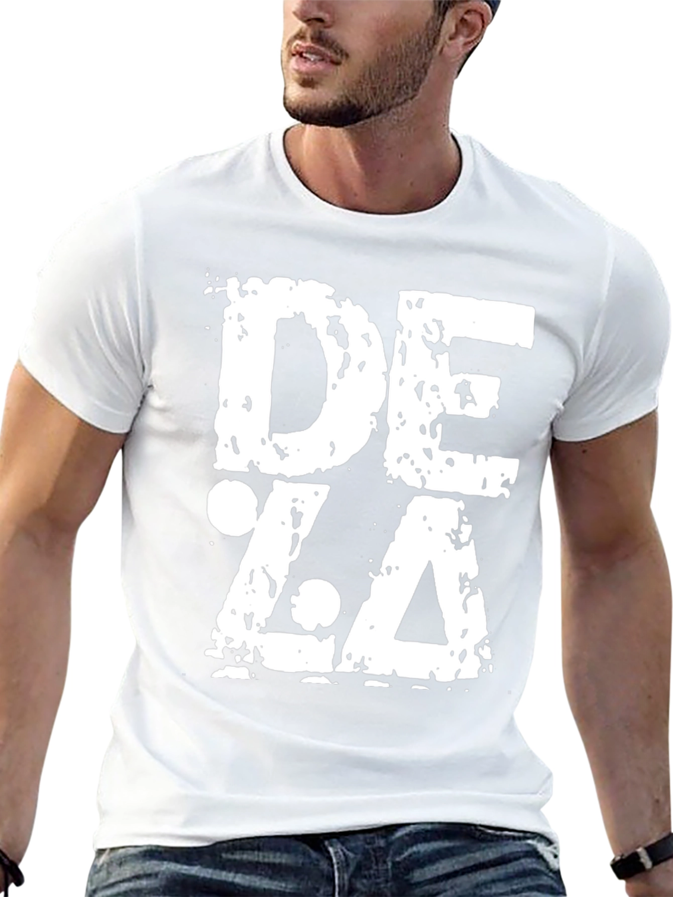 Grunge DEZA Graphic Print Black T-Shirt