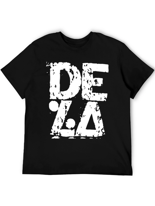 Grunge DEZA Graphic Print Black T-Shirt
