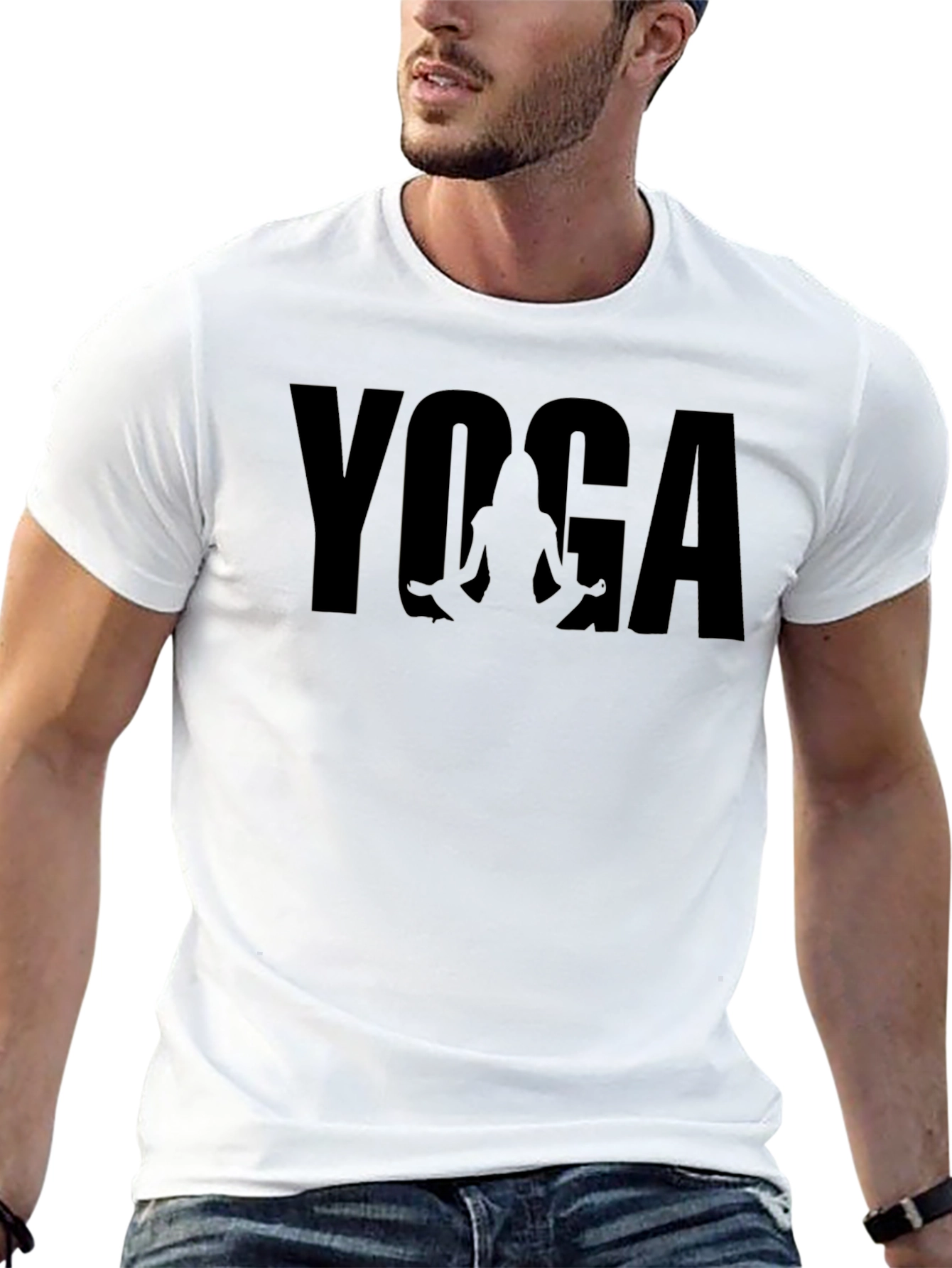 Yoga Graphic Black T-Shirt - Mens Casual Tee