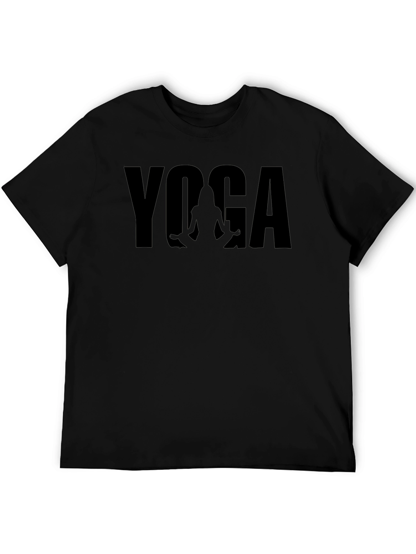 Yoga Graphic Black T-Shirt - Mens Casual Tee