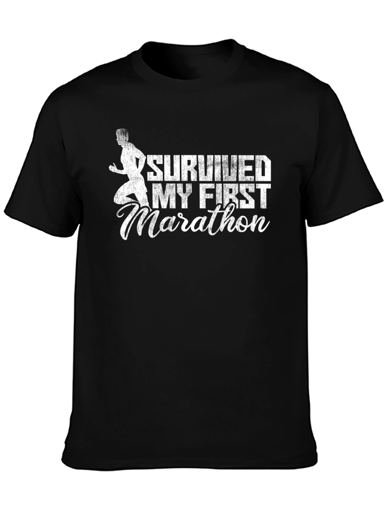 I Survived My First Marathon Black T-Shirt