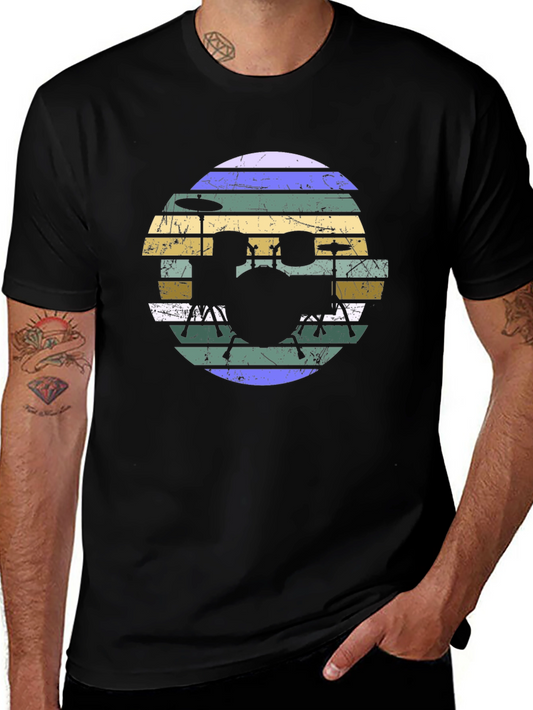 Retro Drum Set T-Shirt - Vintage Style