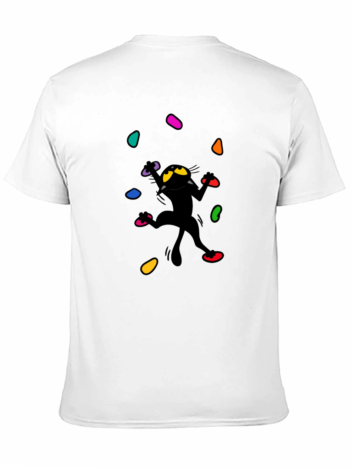 Climbing Cat Graphic T-Shirt - Black