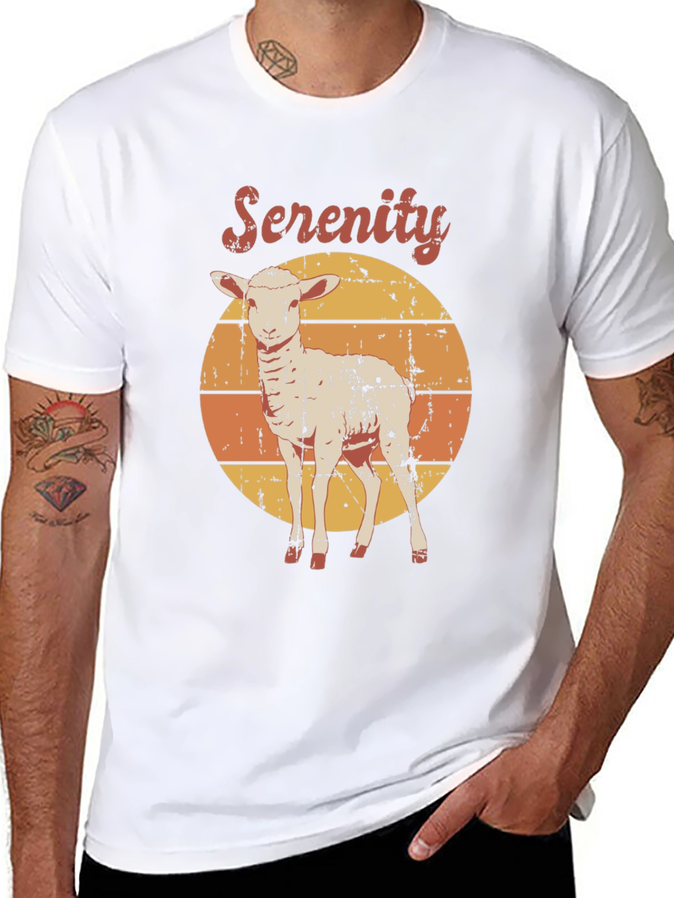 Serenity Lamb Graphic T-Shirt - Retro Style