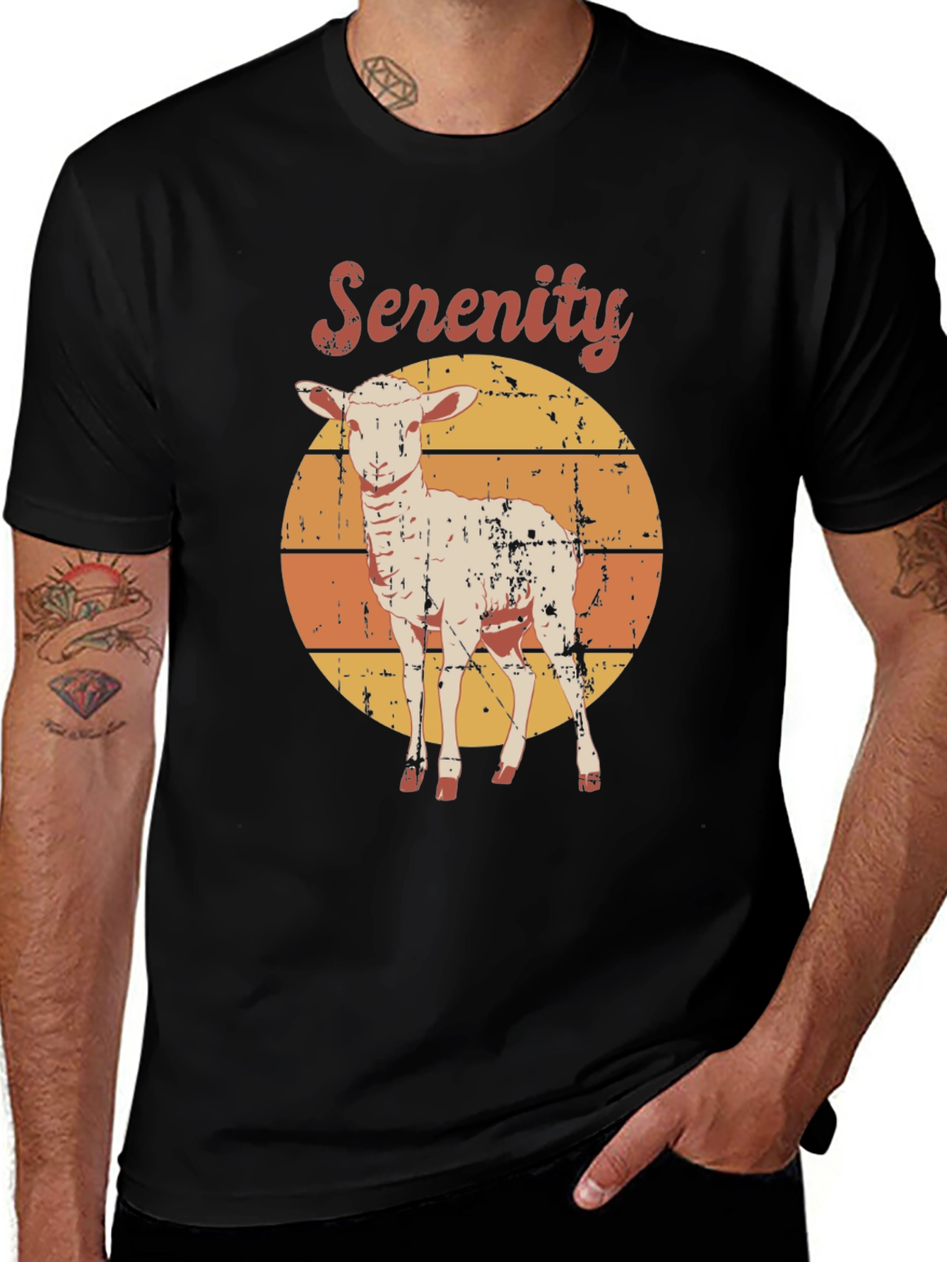 Serenity Lamb Graphic T-Shirt - Retro Style