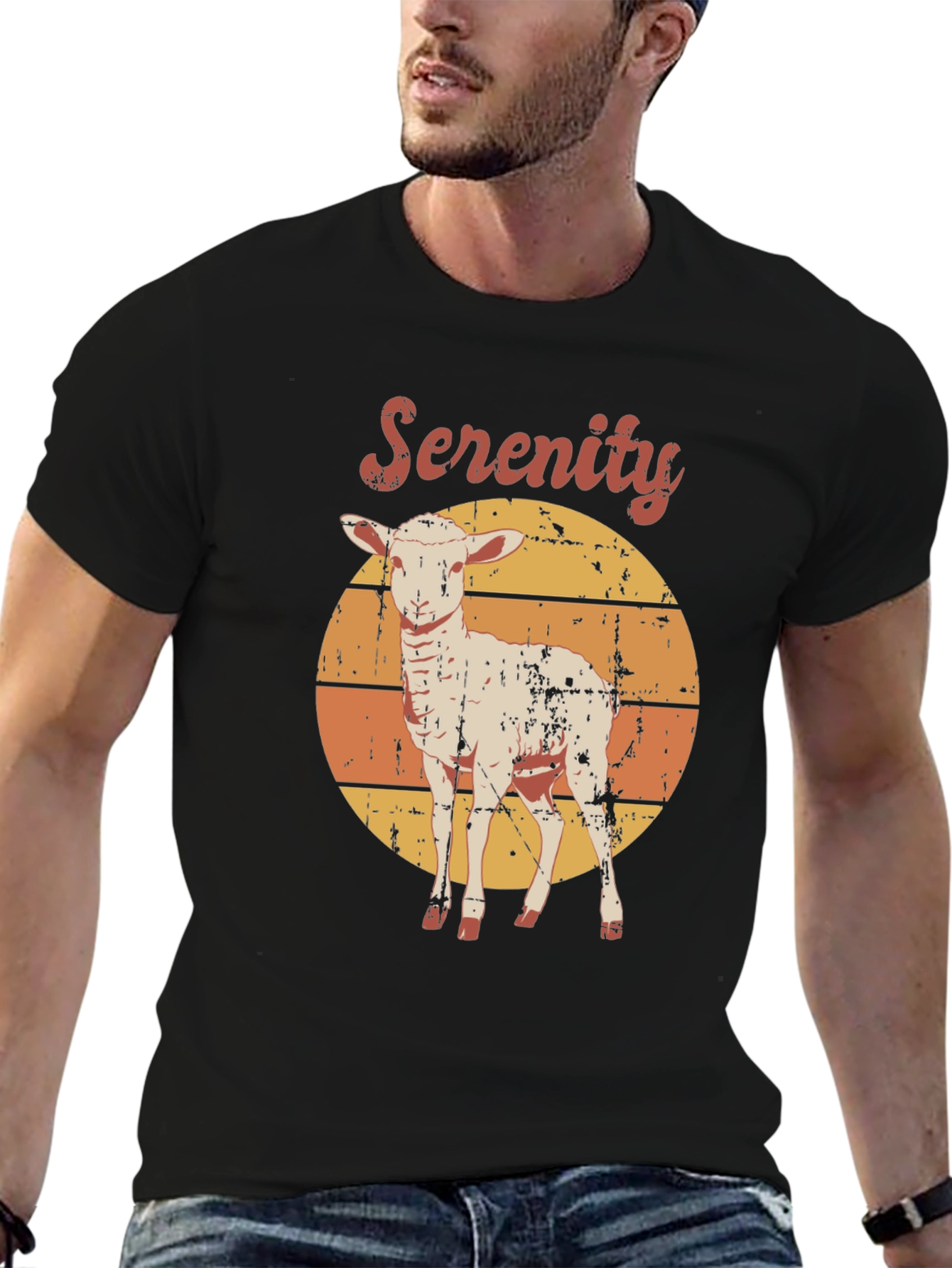 Serenity Lamb Graphic T-Shirt - Retro Style
